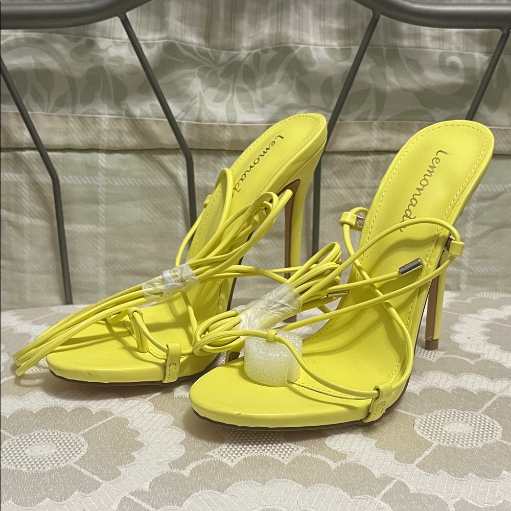 Lemonade Bright Yellow Heels Size 6.5